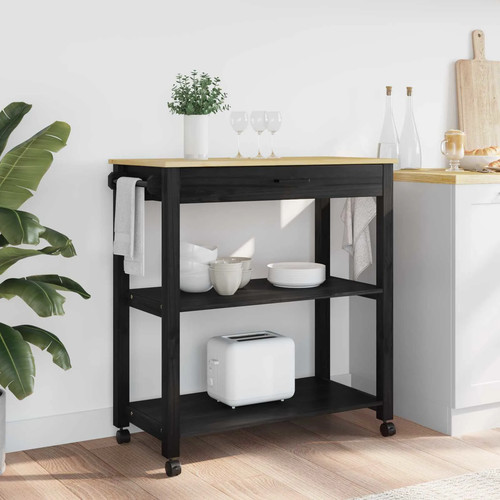 Kitchen trolley plain black - kitchen,