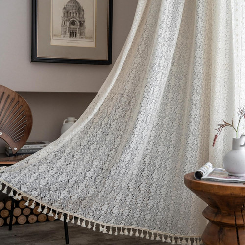 Crochet farmhouse curtains - farmhouse, 1