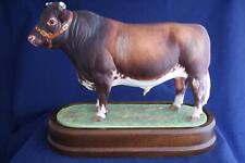 ROYAL WORCESTER DAIRY SHORTHORN BULL - DORIS LINDNER - FIGURE + BASE & CERT