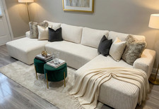 Beige U Shape Sofa Cinema Sofa & Sofa Bed New READY TO DELIVER 3 DAY DELIVERY