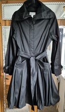 Black Bubble Hem Designer Coat