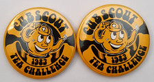 2 x Cub Scout Vintage Tea Challenge Badges 1983. Boy Scouts. Vintage