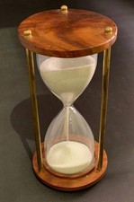 Wooden antique hourglass - hourglass, sand