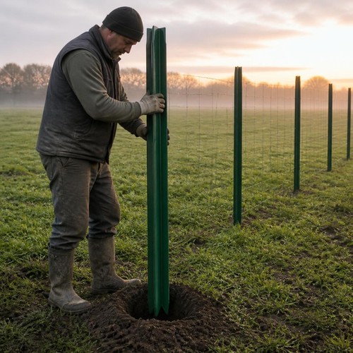 Pre buried fence post solid - pre-buried,