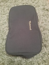 Wychwood buzzer bar bag. Dark green with yellow logo.Approx 14.5 x 8 inches.