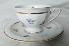 ROSENTHAL PORCELAIN FLOWER HEAD, SMALL COFFEE DEMI TASSE CUP & SAUCER C 1927