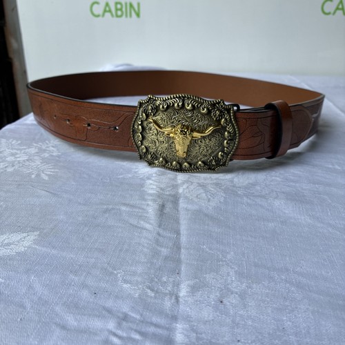 Men cowboy belt - men's, longhorn