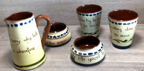Longpark pottery set - 5x,