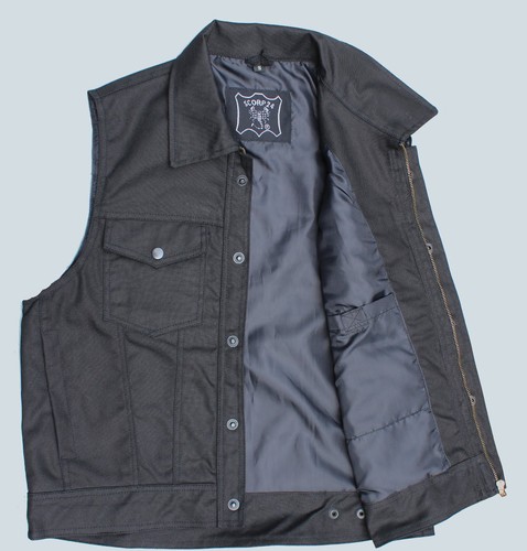 Black denim vest scorp24 with - black,
