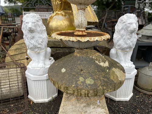 Pair white painted cast - pair, of