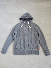 SoulCal Co men's grey knit, lined, hooded autumn, winter cardigan size M