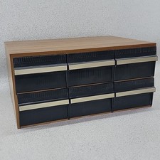 Vintage Wooden Cassette Tape Case Storage Holder Drawers 72 Tapes Retro