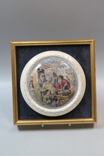 Framed antique Prattware pot