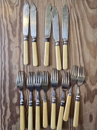 Set silver plated epns - set, fish
