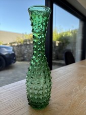 Green glass hobnail bubble bud