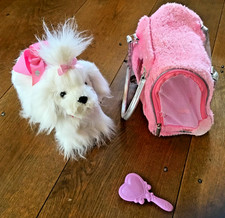 Pucci Pups White Yorkie Toy Dog Puppy Pink Carry Case & Special Accessories