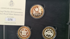 King Charles lll Coronation £5 pounds Three 1oz Silver Proof Coins Set