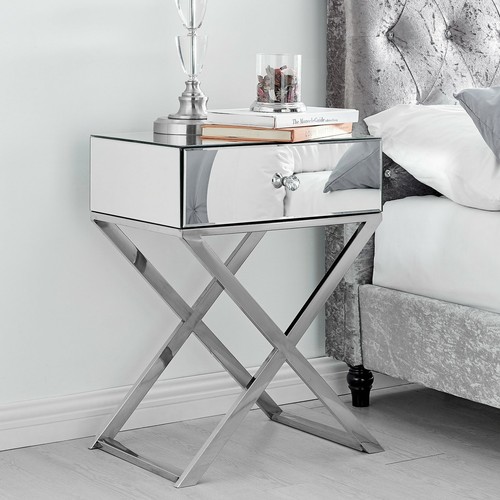 Celeste mirrored bedside table - mirrored,