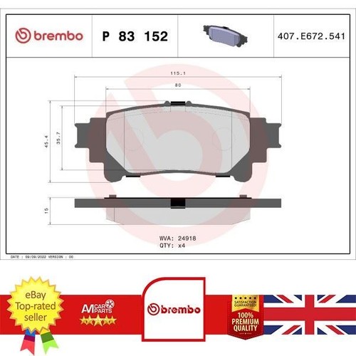 Brake pad set - for, rx
