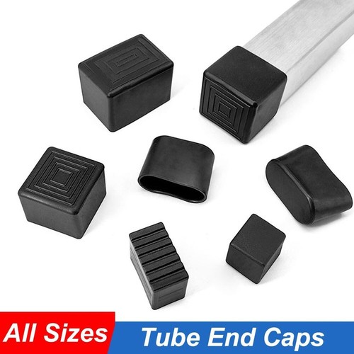 Black square rubber - black, feet