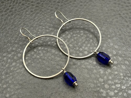 Sterling silver hoop earrings - silver,