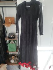 Red Patterned Back Abaya Dress maxi black