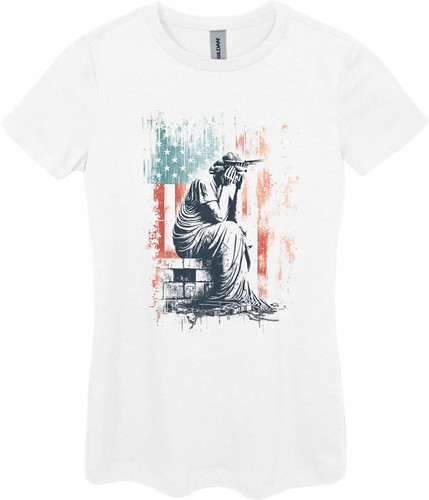 Statue liberty slumped - of,