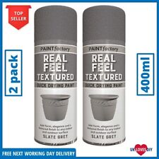 2 xTextured Effect Spray Paint Aerosol Grey Metal Plastic Wood Fast Drying 400ml