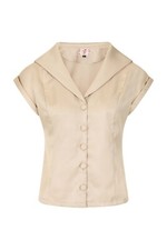 Brown Rockabilly Pinup Vintage 50's Retro Shirt Blouse Button Top BANNED Apparel