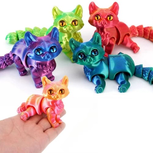 Movable cat figurine pla - cat,