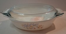 Vintage PYREX Blue Iris Oval