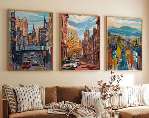 Set glasgow posters - of,
