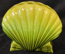 Art Pottery AULT Christopher Dresser Shell Stem Vase with Graduated Green Glaze