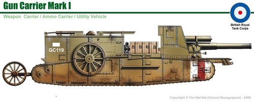 Ww1 british i - 1/72, gun