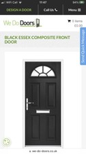 Used black half moon Composite Door In white Frame 900 X 2000 and 930 x 2030