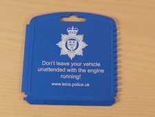Collectable Leicestershire Police Blue Ice Scraper 115mmx110mm