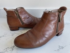 Russell & Bromley Zip Code Ankle Boots Brown Leather Size UK 7 / 40