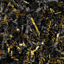BLK/GLD Crinkle Cut Paper