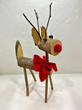 Handmade Wooden Log Reindeer