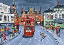 A4 Print of 93 bus, rainy days