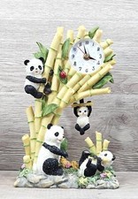 Vintage Panda Bear Clock Ornament Decorative Collectible Decoration 6.5x10