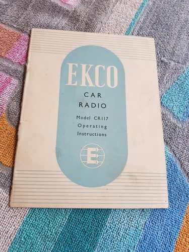Ekco car radio model - ekco,