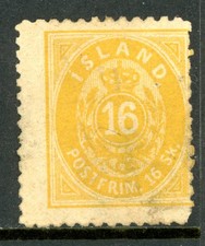 Iceland 1873 16sk yellow - iceland,