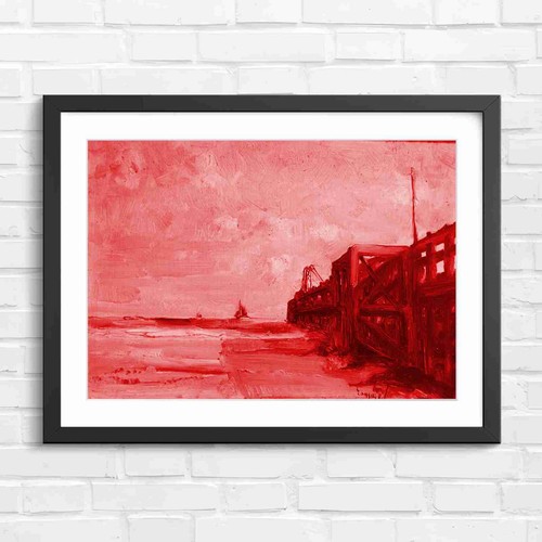 Seaside pier with boat and - seaside,