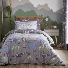 Charlotte Thomas Dinosaur Themed Kids Duvet Cover & Pillowcase Set - Polycotton