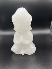 Natural  crystal clear quartz Buddha Carving  healing chakra reiki 