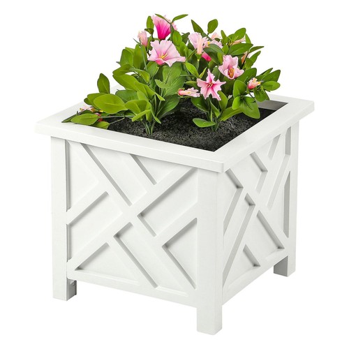Lattice design square planter - lattice,