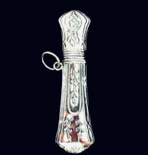 Sterling Silver Sewing Pin Needle Toothpick Case Memorial Ash hair Stash Holder