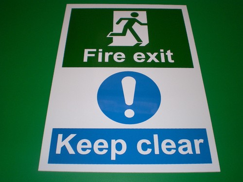 Fire exit keep clear - fire,