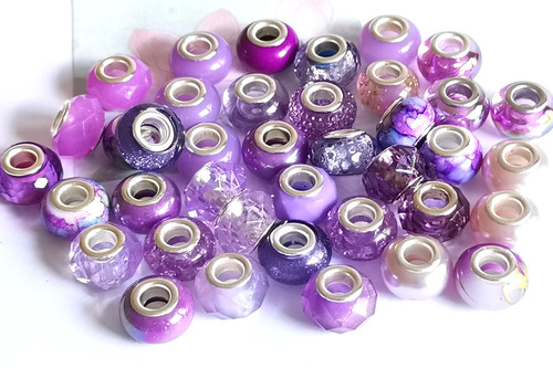 Large hole beads 45pcs print - hole,